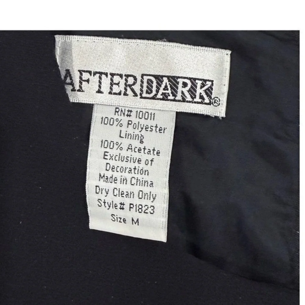 After Dark Black Beaded Floral Sleeveless Blouse Top P1823 Mens Size M - Picture 3 of 8